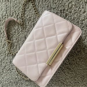 pink Kate spade purse with gold chain